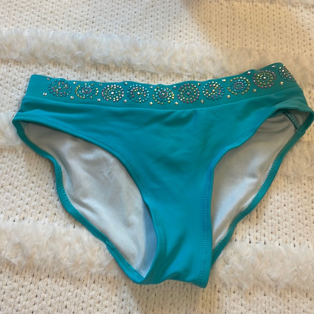 Y2K Limited Too Bikini bottoms Embellished turquoise girls size XL